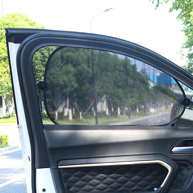Suction Cup Side Window Sun Shade Curtains, Set of 2
