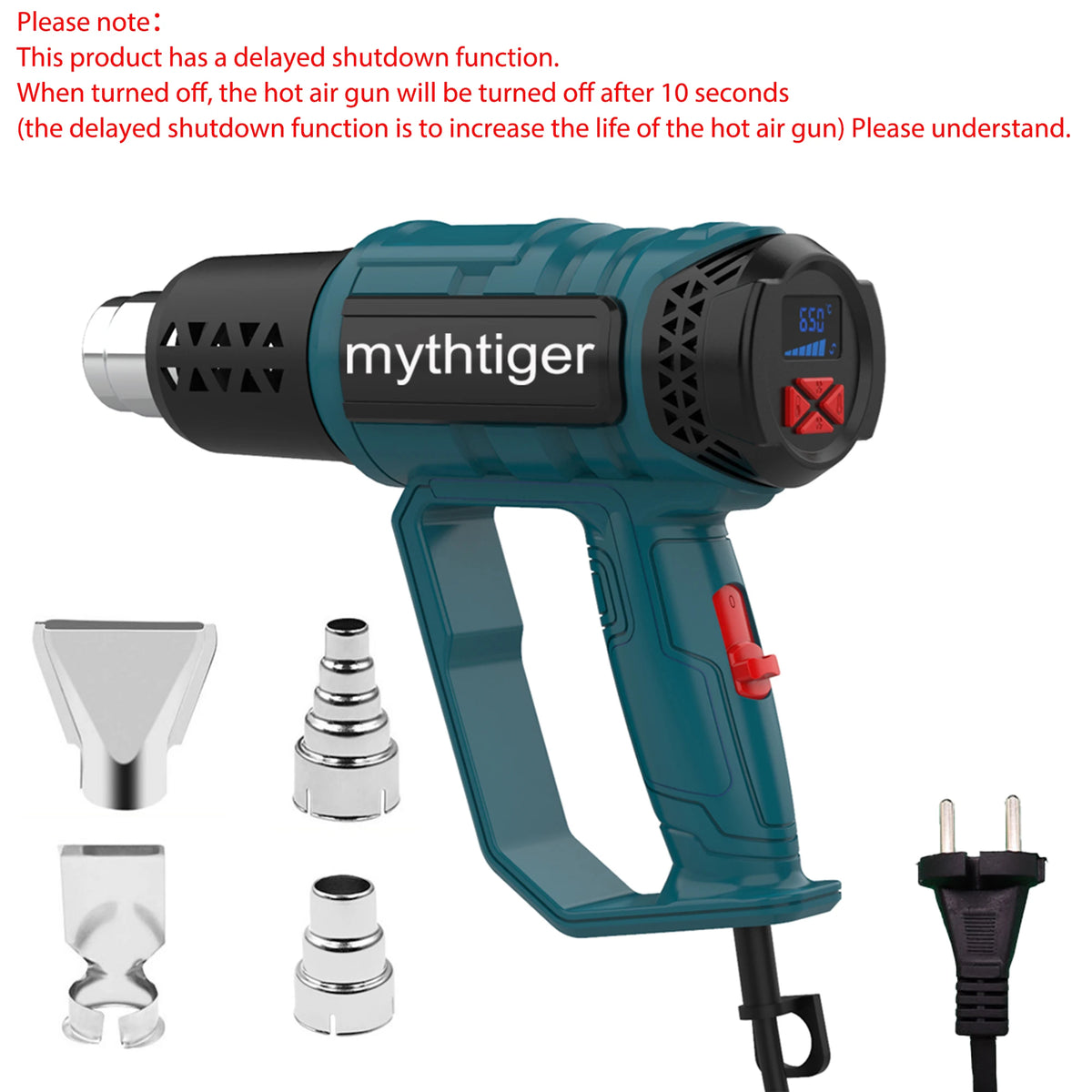 2000W 220V Variable Temperature Electric Heat Gun, Adjustable Hot Air Gun