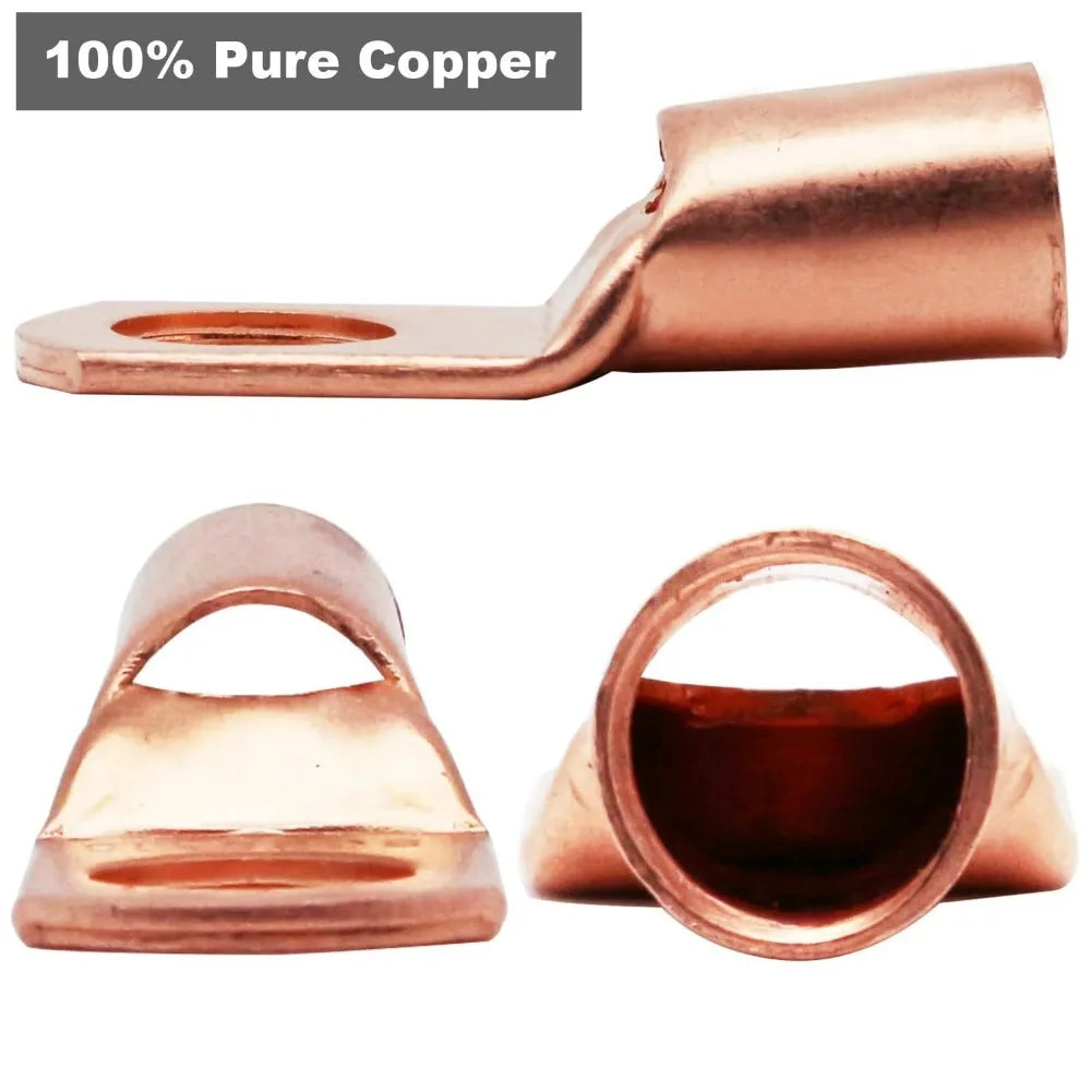 100pcs Copper Ring Lug Terminal Kit AWG 4 6 8 10 12 With Shrink Tubing