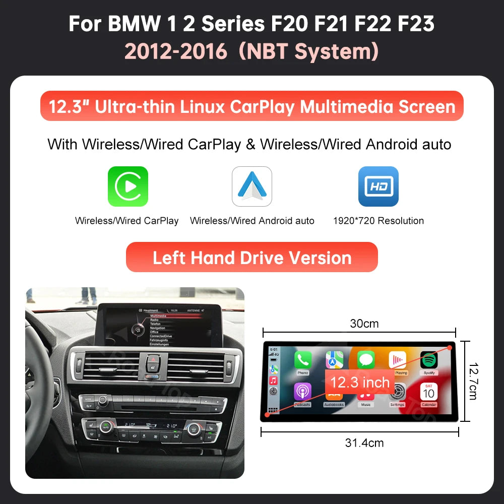 12.3'' Wireless CarPlay Display for BMW 1/2 Series F20/F21 - image 8