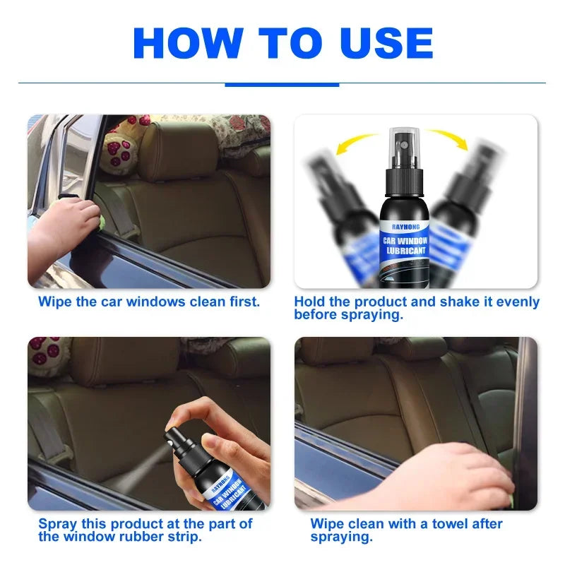 Car Rubber Seal and Window Lubricant, 60ml with Cloth