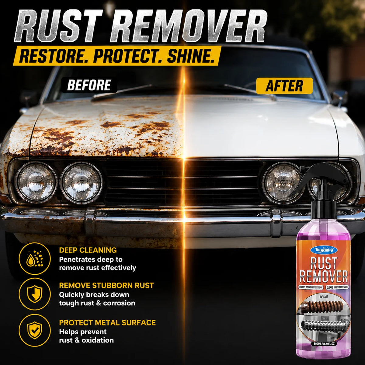 Car Rust Remover Spray for Metal, Brakes and Chrome, 100 ml