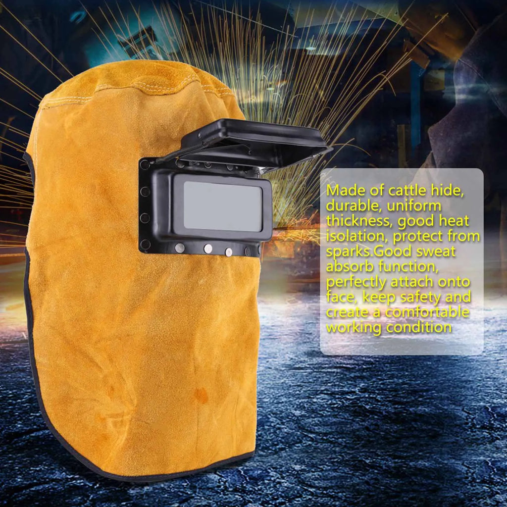 Welding Helmet Durable Good Quality Heat Resistant Breathable Welding Helmet Protection Mask with Lens Leather Welding Mask