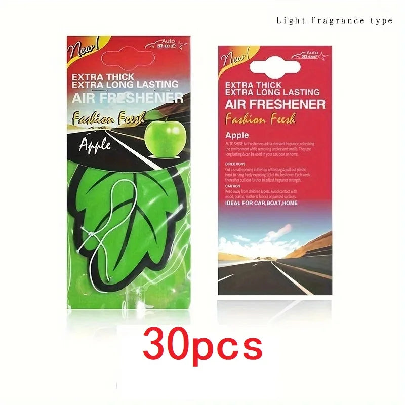 Vanilla Scented Paper Leaf Hanging Car Air Fresheners, 3-60 Pcs