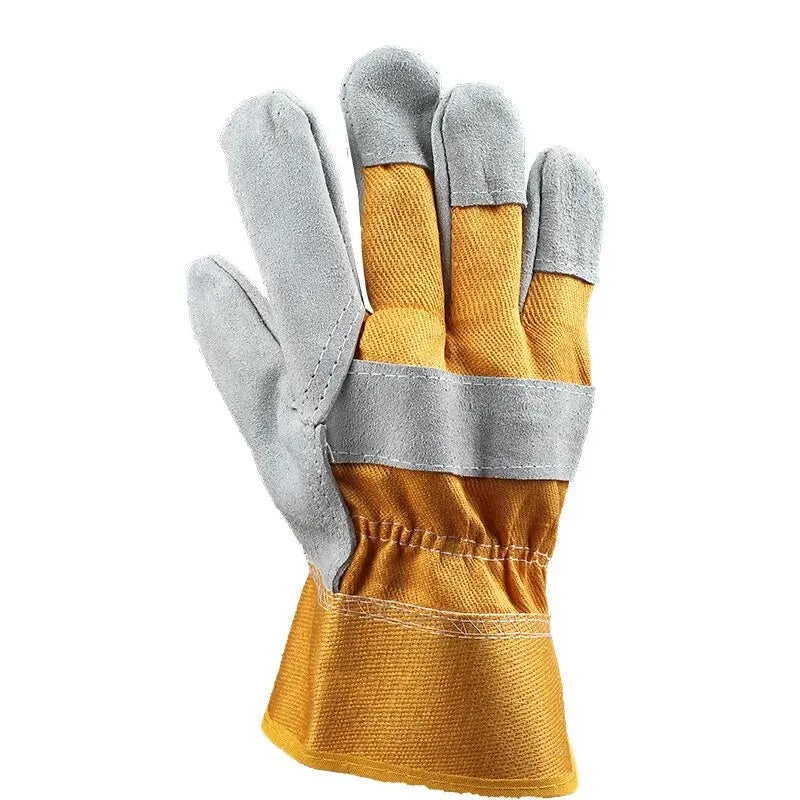 Full Palm Cowhide Welding Gloves, Thickened Wear-Resistant Insulated