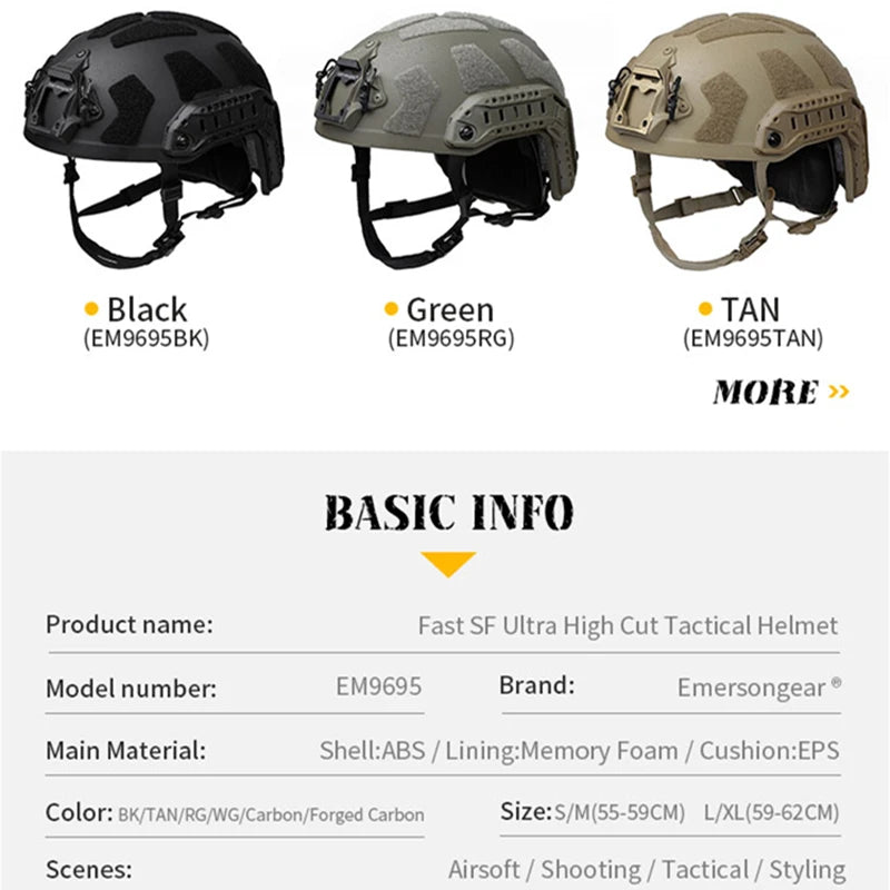 Emersongear FAST SF Super High Cut Tactical Helmet - image 8