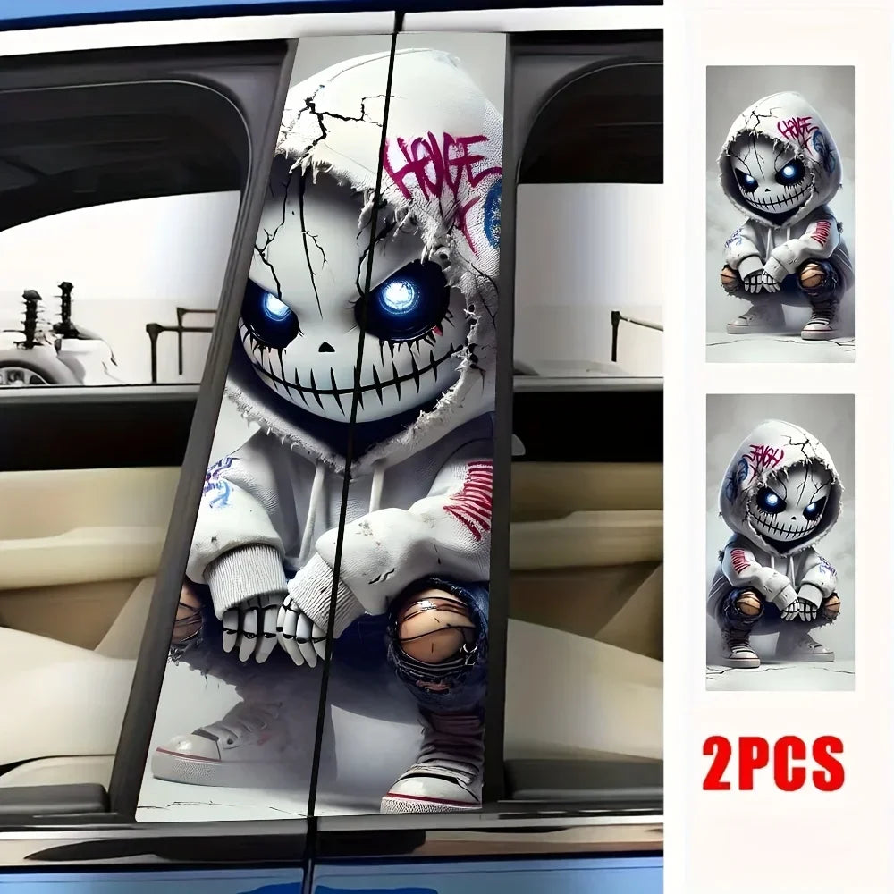 Punk Style B-Pillar Vinyl Sticker Pair with Semi-Matte Finish
