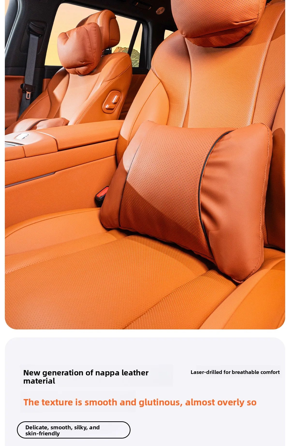 Perforated Artificial Leather Car Headrest or Backrest Cushion