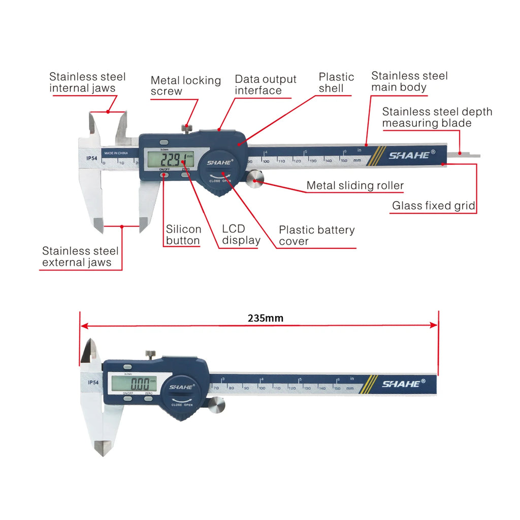 Digital Caliper 0-150mm Stainless Steel Electronic Vernier Gauge - image 13