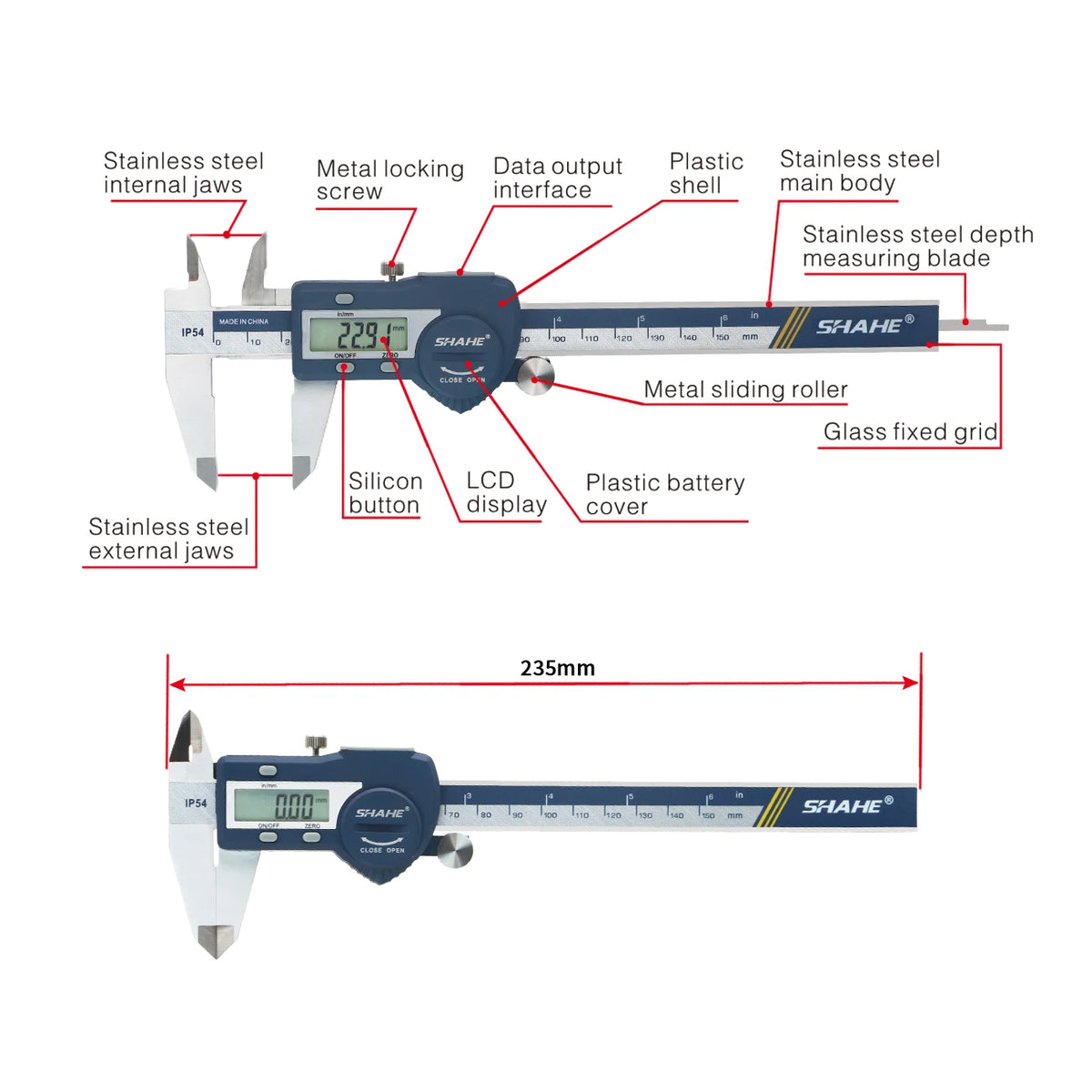 Digital Caliper 0-150mm Stainless Steel Electronic Vernier Gauge - image 13