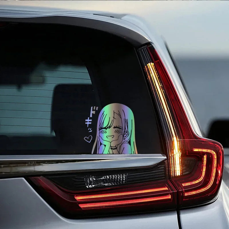 18 x 17cm Anime Girl JDM Car Sticker, Bumper and Window Vinyl Decal - view 10