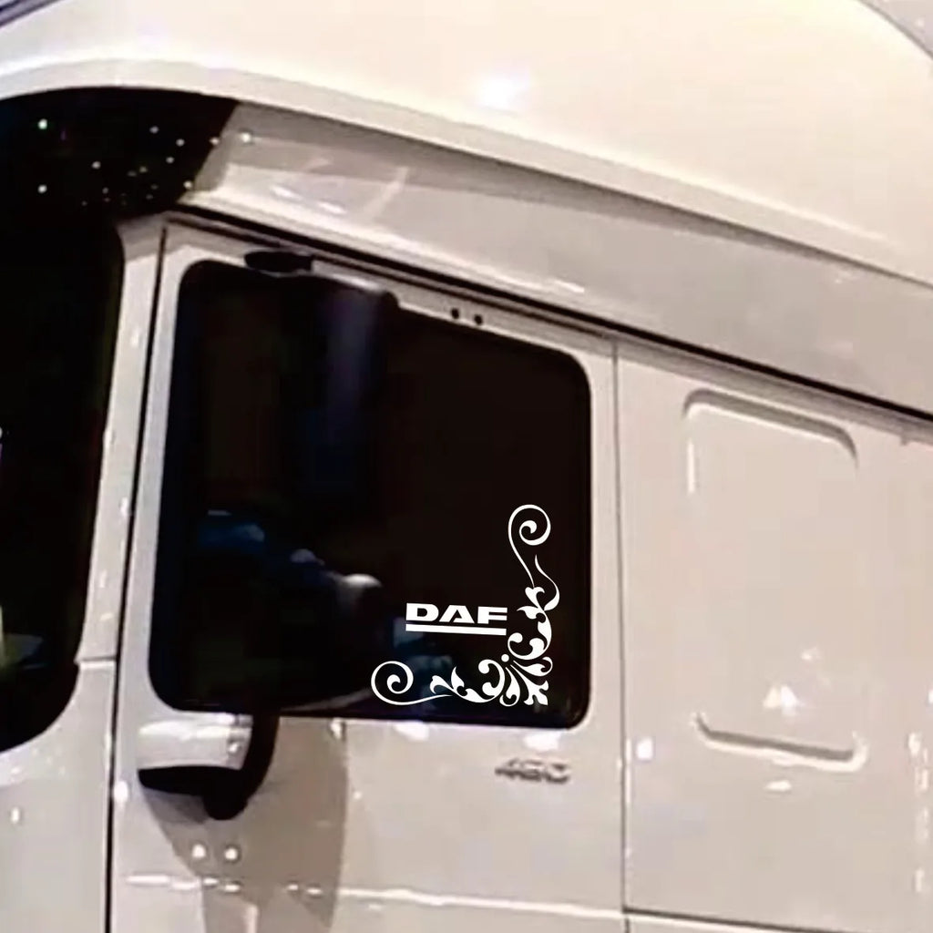 2pc Calligraphy Corner Window Graphics for DAF Lorry Cabs - view 2