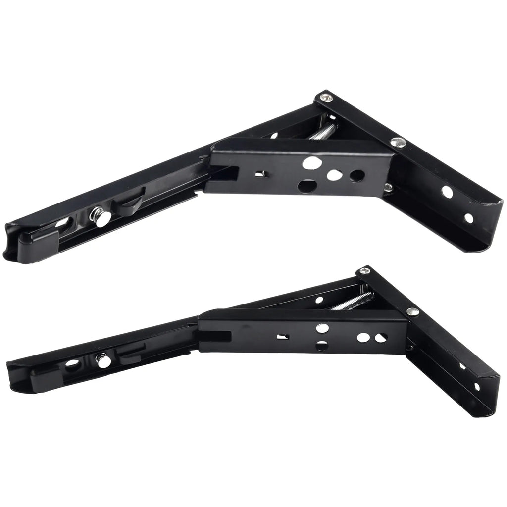 4/8/10/12 Inch Wall Mounted Triangle Folding Angle Bracket Work Bench Table Shelf Bracket Furniture Heavy Support Hardware