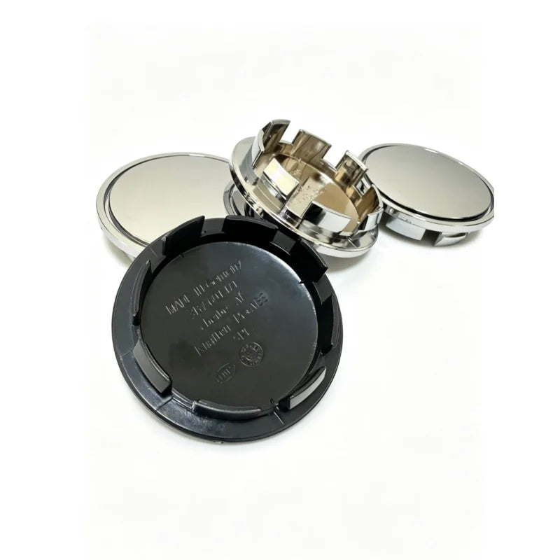 65mm Wheel Center Caps 4-Pack – Black & Silver Hub Caps - image 5