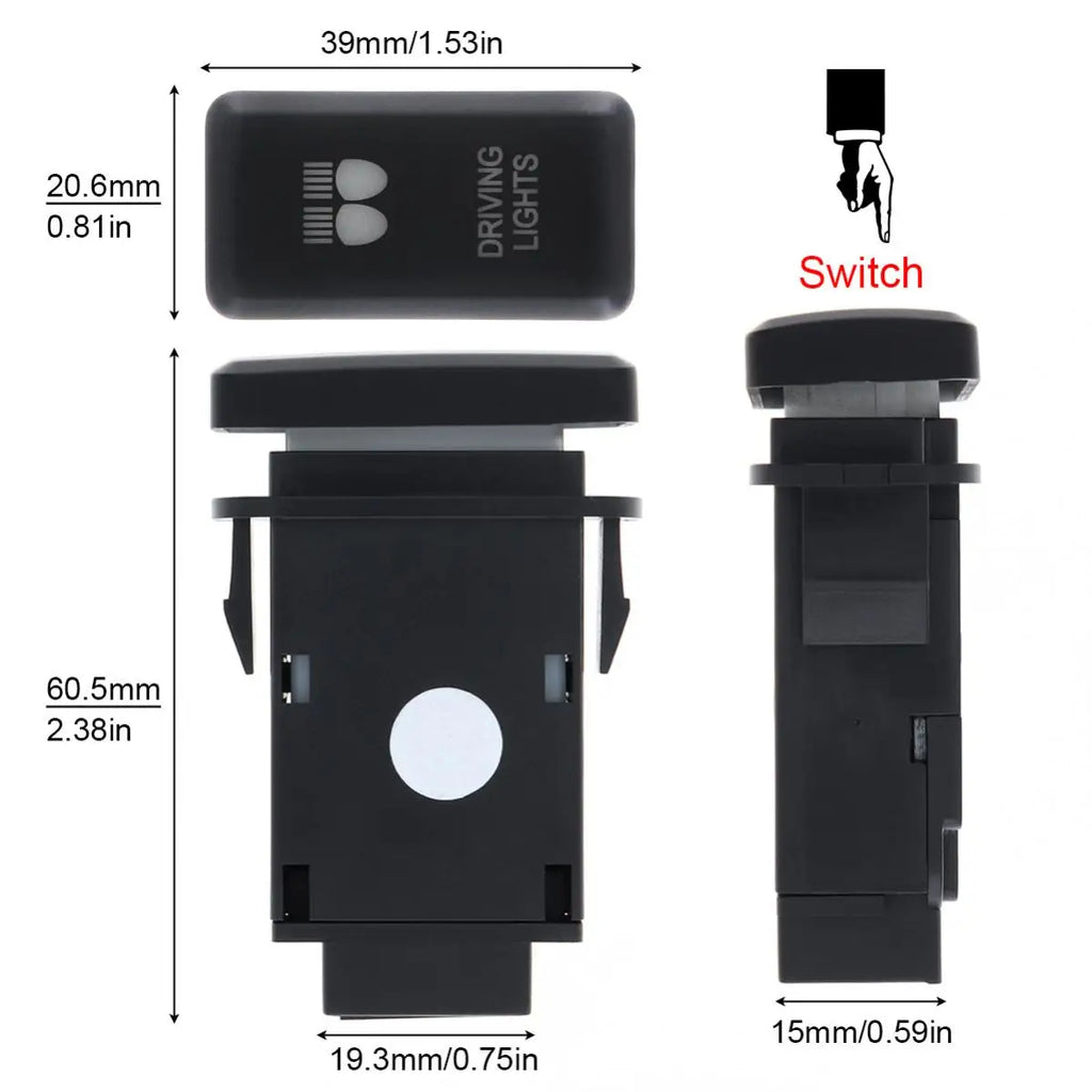 Waterproof LED Push Button Switch Blue Backlight for Toyota - image 3