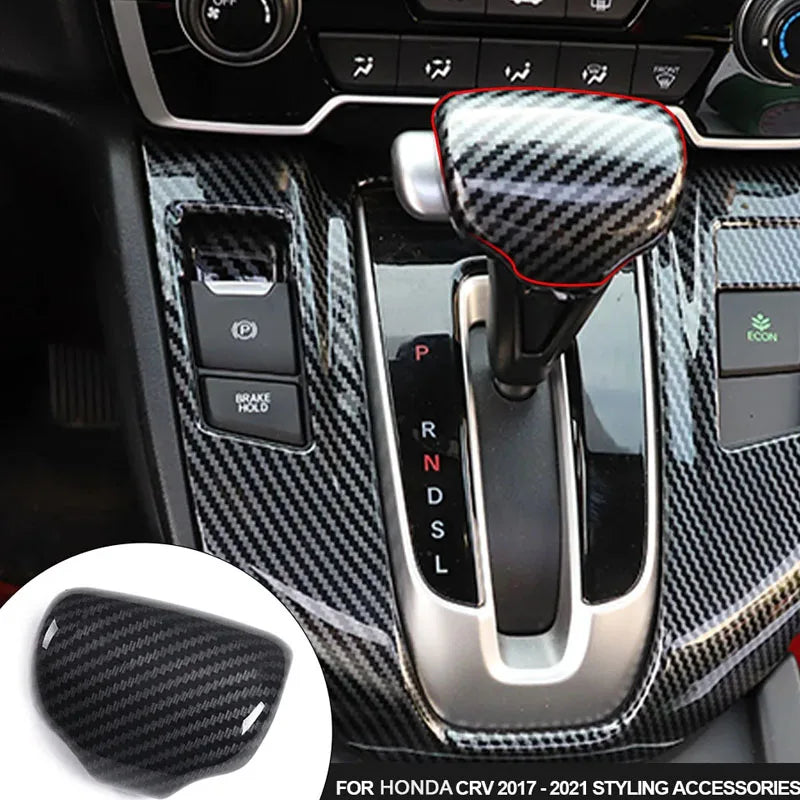 Automotive Center Console Shift Knob, Gear Head, Handle Cover, Modified Interior Accessories Fit For Honda CRV 2017-2021 Models.
