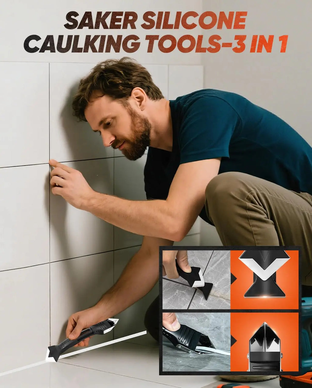 Caulk Tool Kit 9PCS Silicone Sealant Finisher & Remover - Scraper Set - image 12