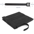 Releasable Cable Ties Black Nylon Loop and Hoop Fastener Tape Cord Straps Wire Organizer Multi-Purpose Bundling Wrap Tie
