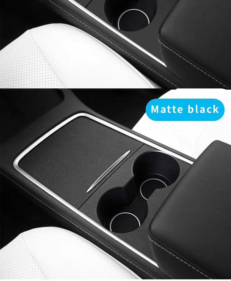Wood Grain and Carbon Look Center Console Film for Tesla Model Y 2021-2023