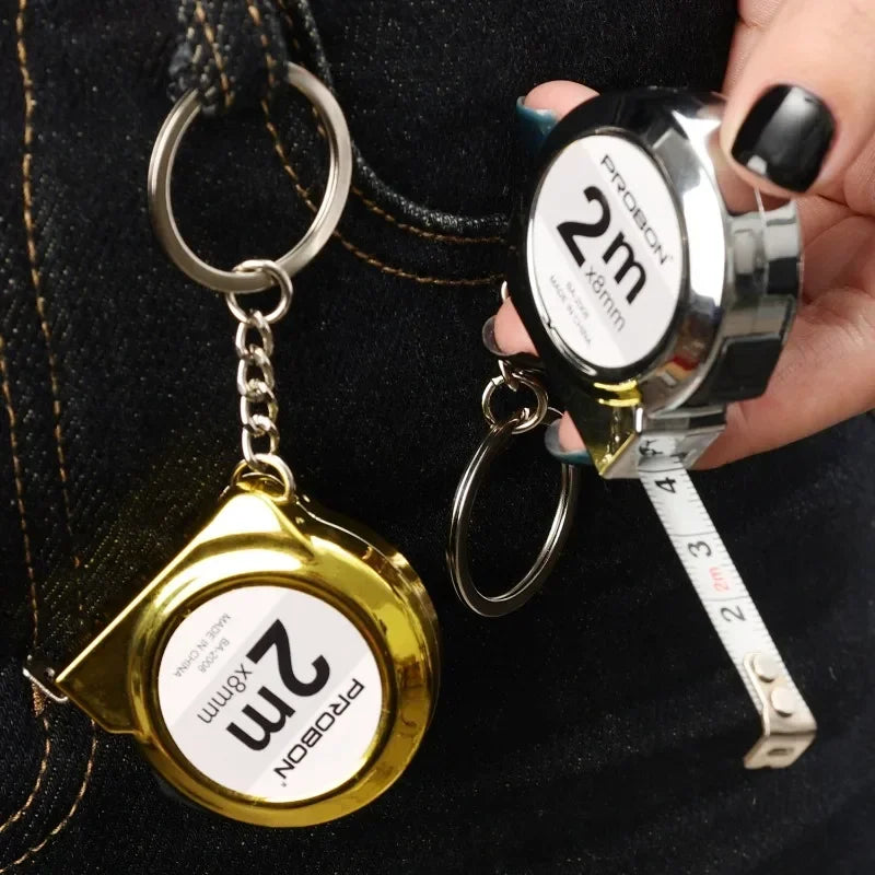 Portable Mini Tape Measure Keychain Small Household Measuring Tape Retractable 2m Tape Measure Key Chains Measuring Tools