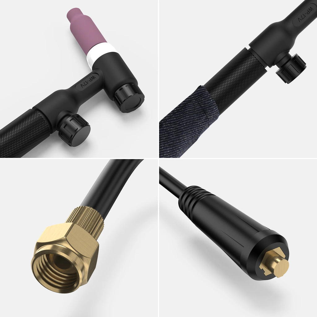 TIG Welding Torch WP17V Argon Lift TIG Burner with 10-25mm2 Quick Connector and 3M Cable for Welding Equipment