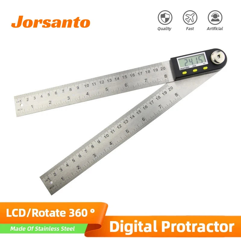 Digital Angle Gauge Protractor 0-360° LCD Display 200mm Measuring Tool