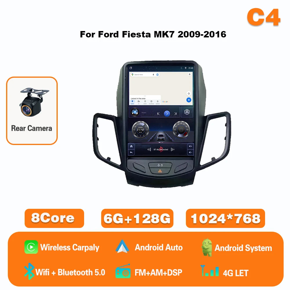 9.7" Android Car Radio for Ford Fiesta MK7 (2009-2017) GPS CarPlay - image 7