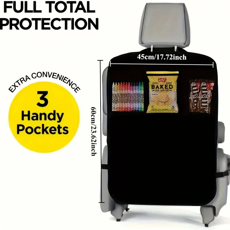 Car Seat Back Organizer with Storage Pockets, Kick Mat Protector, Waterproof Auto Backseat Organizer for Car Interior