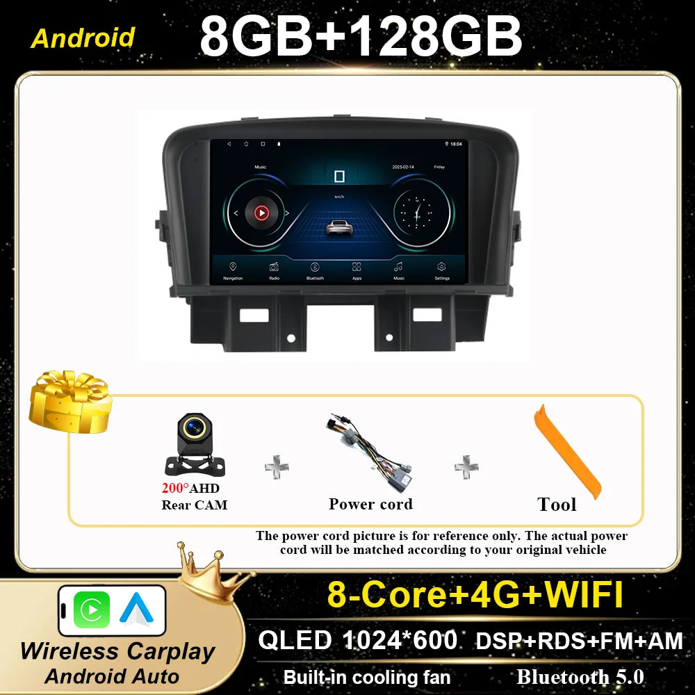 Chevrolet Cruze 2008-2014 Android Touchscreen CarPlay GPS Stereo - image 7