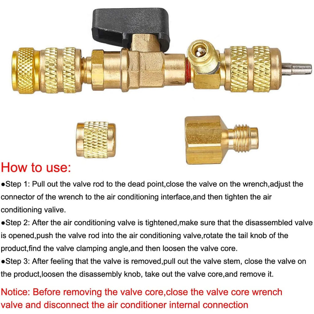 Valve Core Remover Installer Kit (1/4" & 5/16") HVAC Refrigerant - image 7