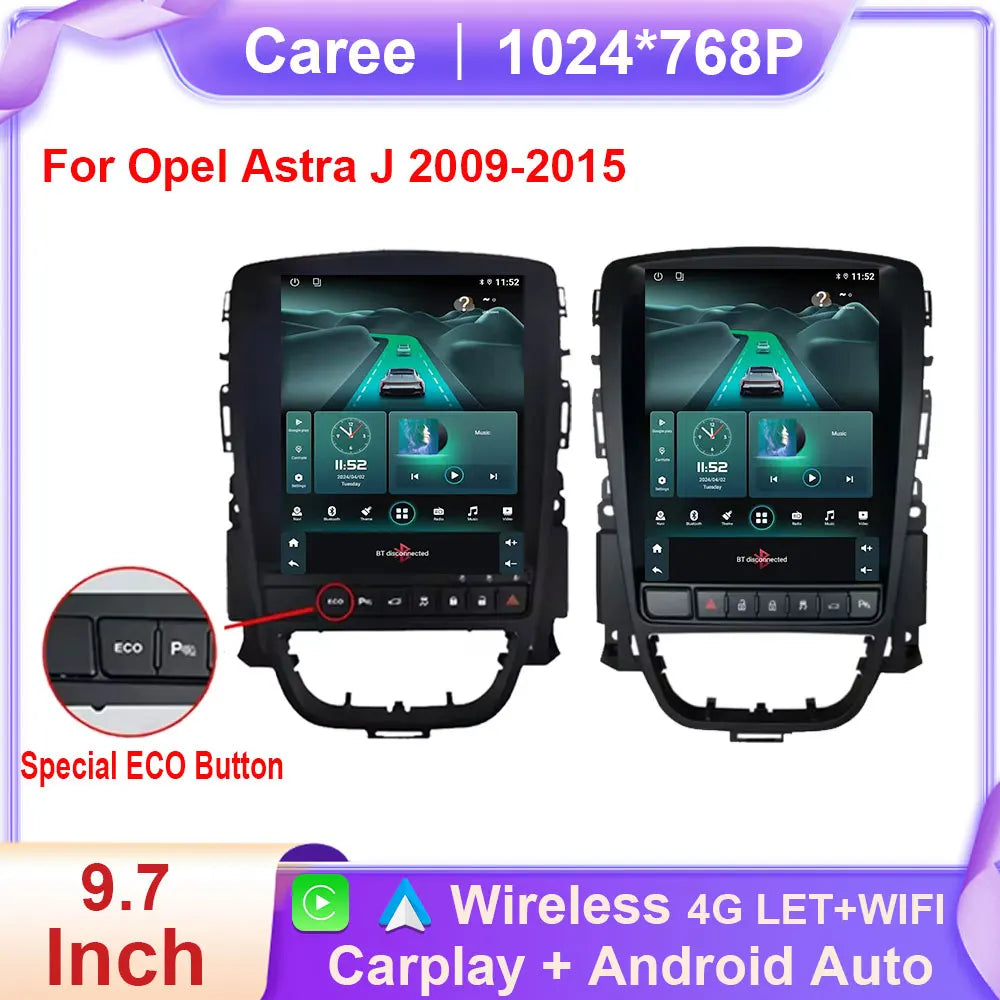Opel Astra J 9.7-Inch Car Multimedia System with Android Auto & GPS