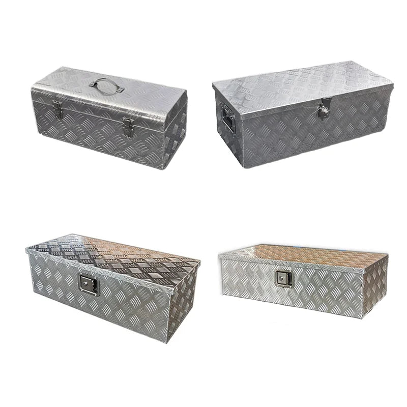 Heavy Duty Aluminum Truck Bed Tool Box Plate Tool Box with Side Handle and Lock Keys Storage Tool Box for PickupTruck Bed