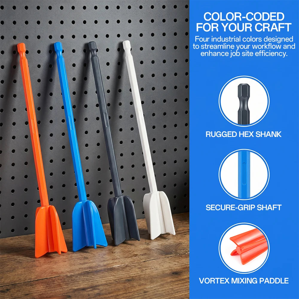 Epoxy Resin & Paint Mixer Paddle Drill Attachments, 8 Pc Reusable