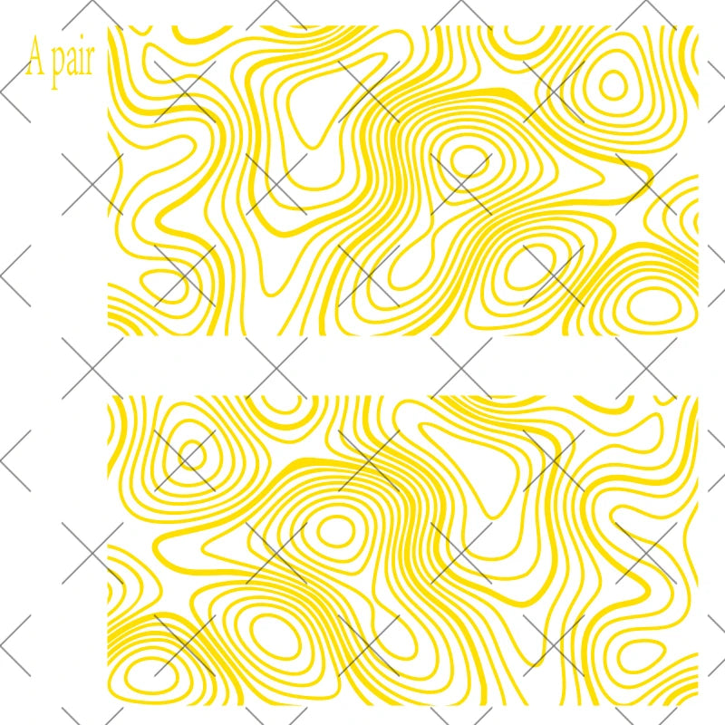 Topographic Map Reflective Car Window Sticker Pair, 85x45 cm