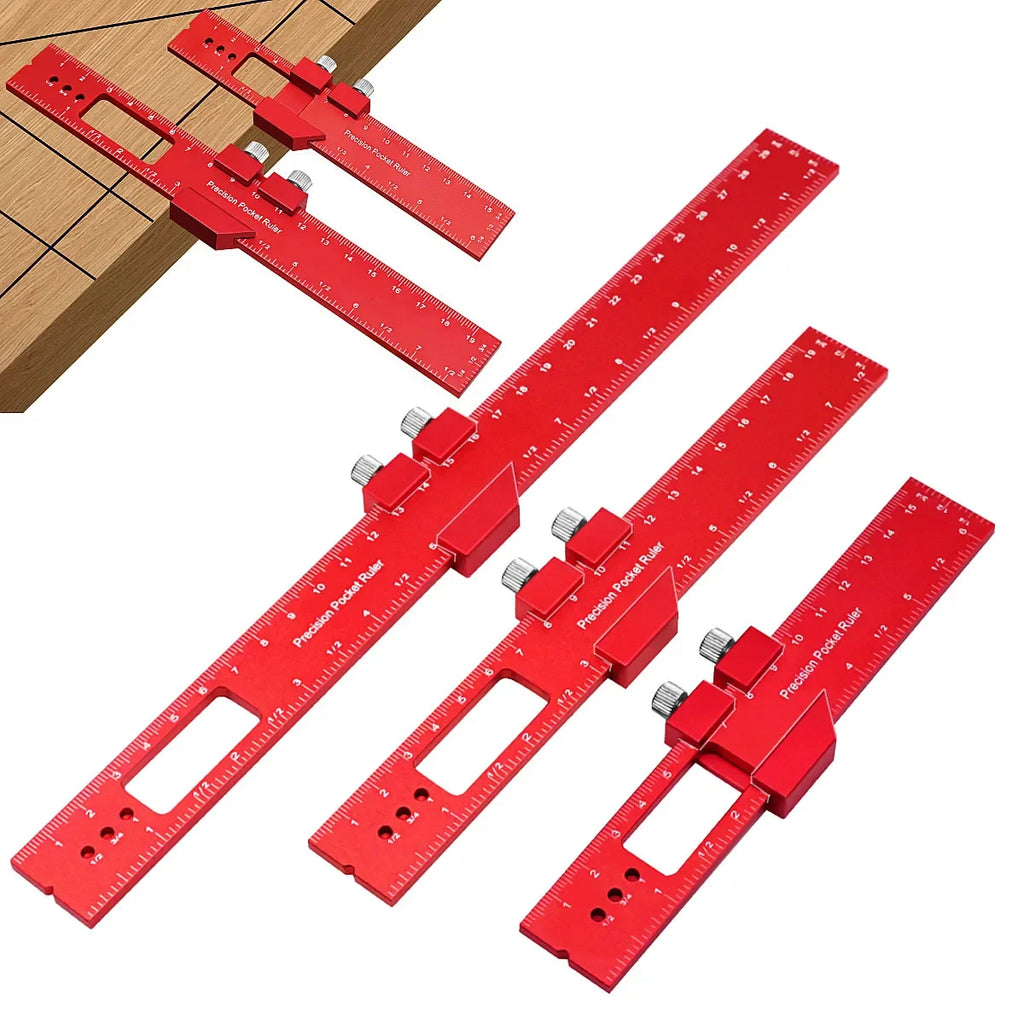 Multi-Angle Precision Pocket Ruler Measuring Tool for Woodworking