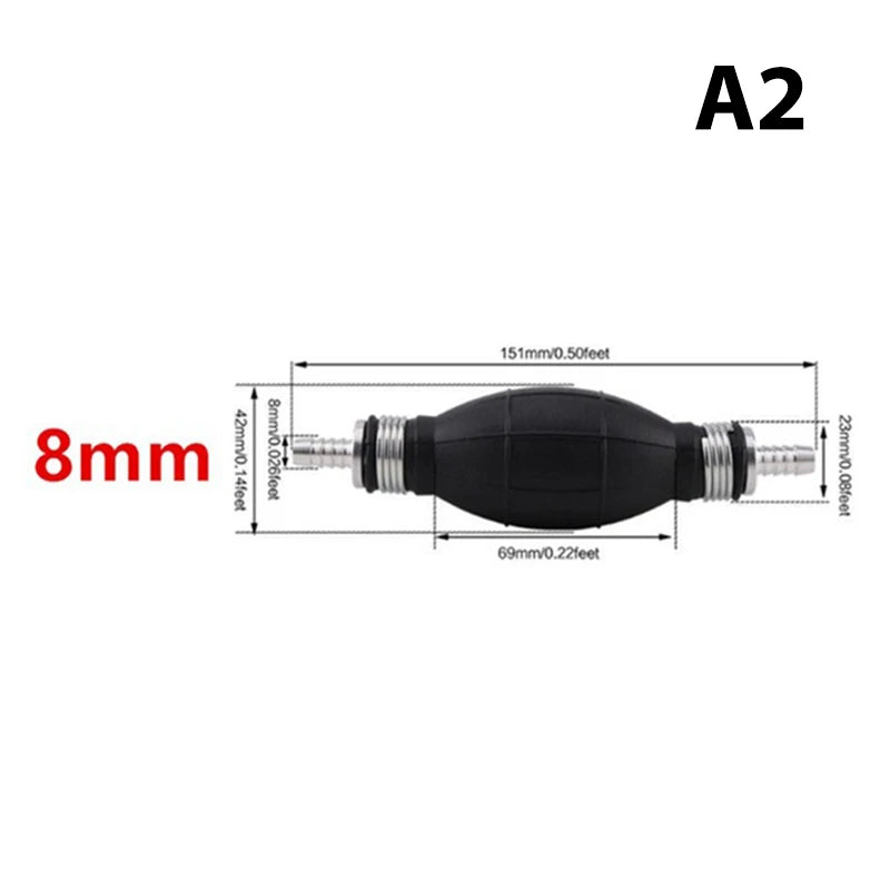 Hand Fuel Pump Line with Primer Bulb 6/8/10/12mm for Car Boat and Outboard