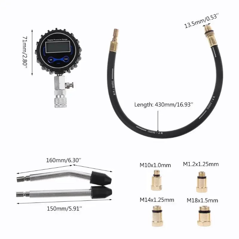Compression Tester for Petrol Engine Cylinder Automobile Pressure Gauge Tester