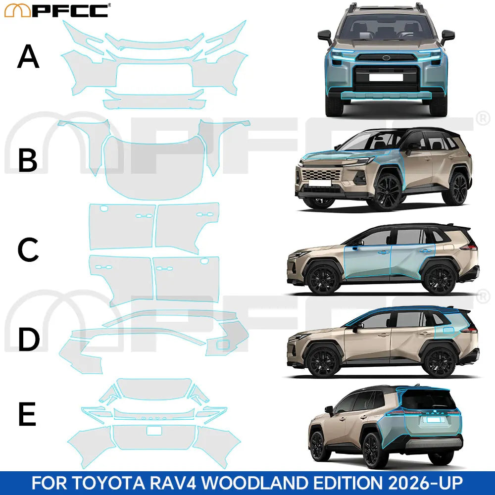 Pre-Cut Paint Protection Film Kit Compatible with Toyota RAV4 2026-2027