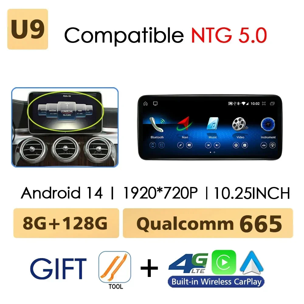 Wireless CarPlay Android Auto Screen for Mercedes C-Class W205 - image 13