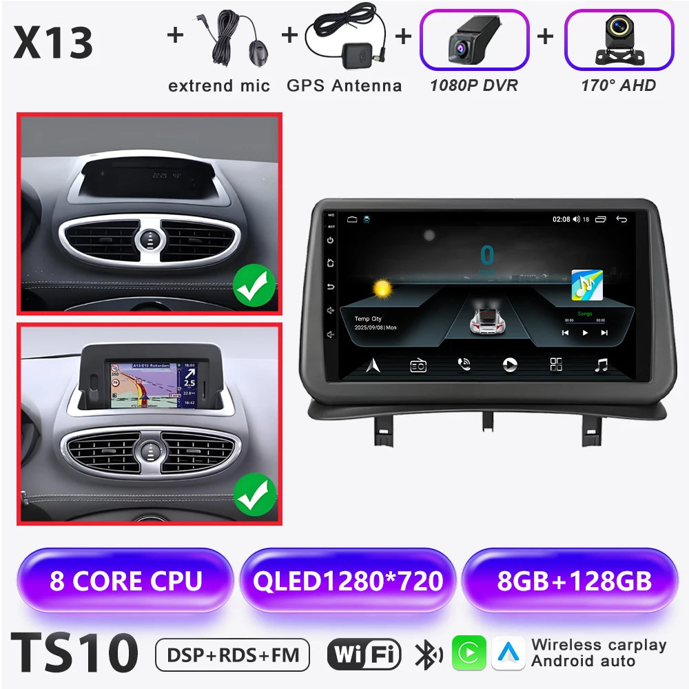 Renault Clio 3 Android 16 Car Multimedia Player with CarPlay - image 9