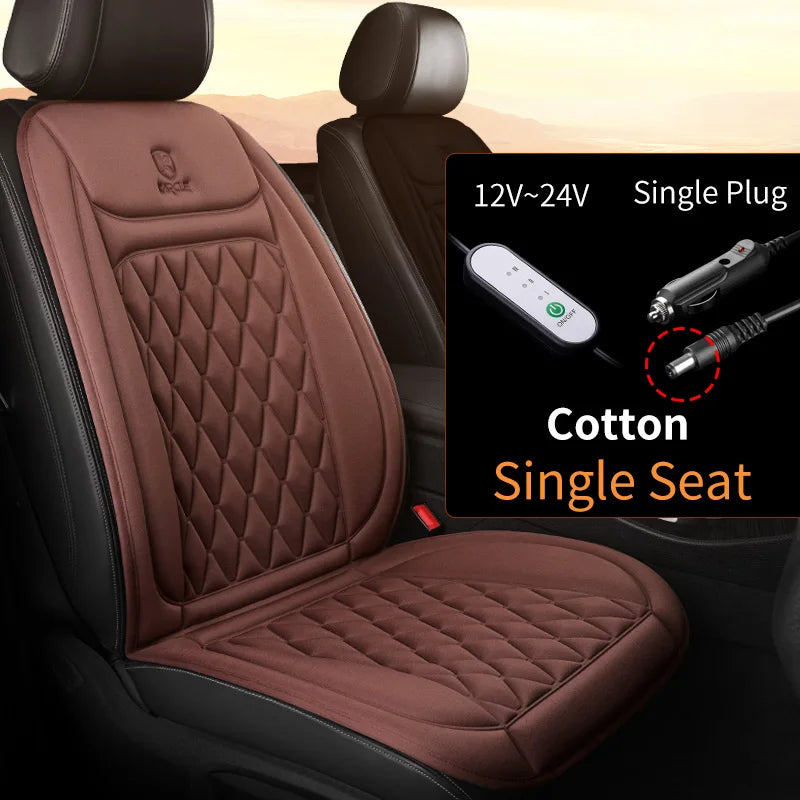 12-24V Heated Car Seat Cover with 3 Heat Settings
