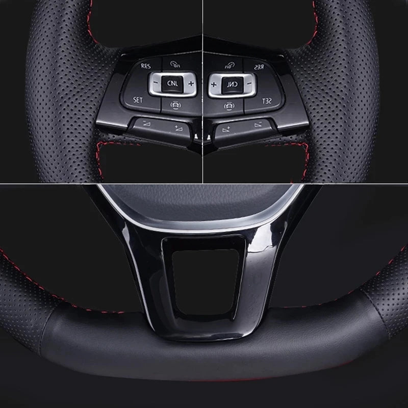 Custom Microfiber Leather Steering Wheel Cover for Toyota Camry RAV4 - image 3