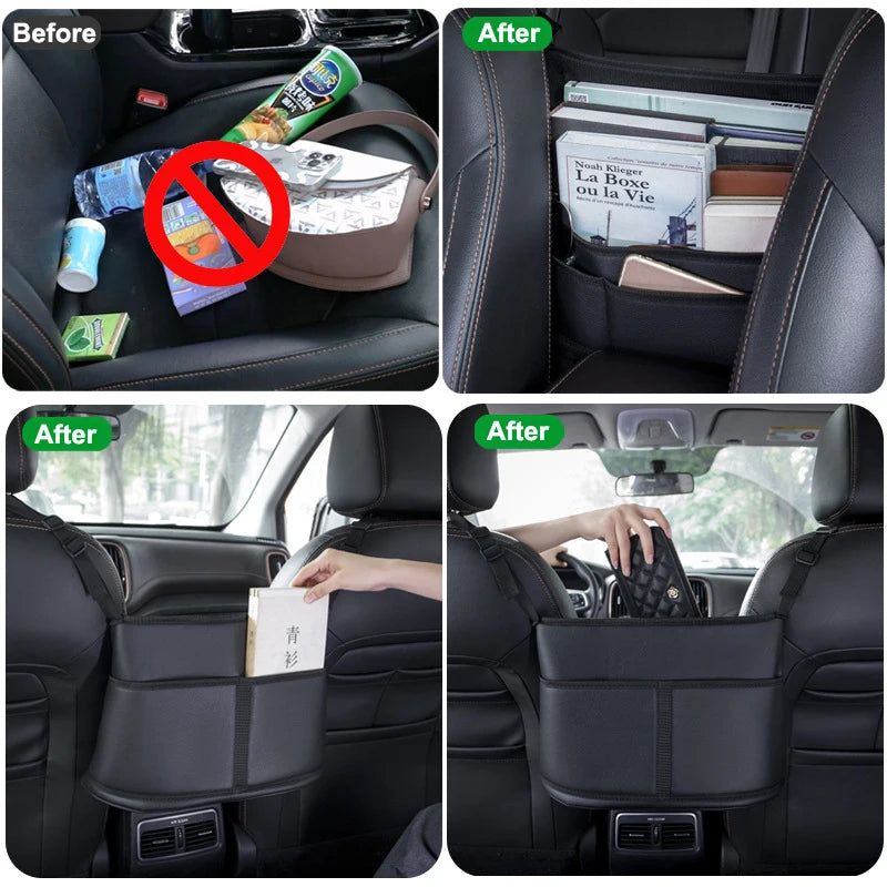 PU Leather Front Seat Gap Handbag Holder Organizer