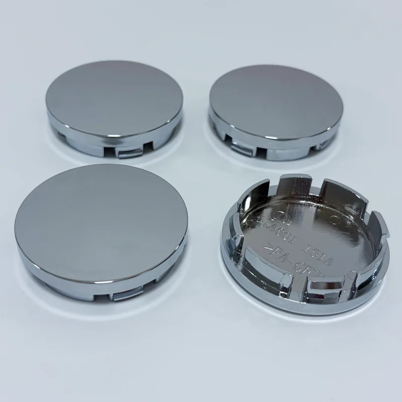 56mm Hub Caps for Cars - 4 Pack Black & Chrome - image 7