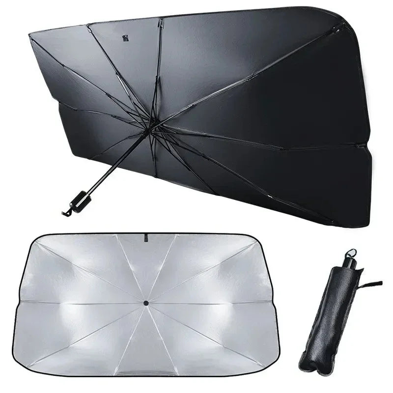 Retractable Umbrella Windshield Sun Shade