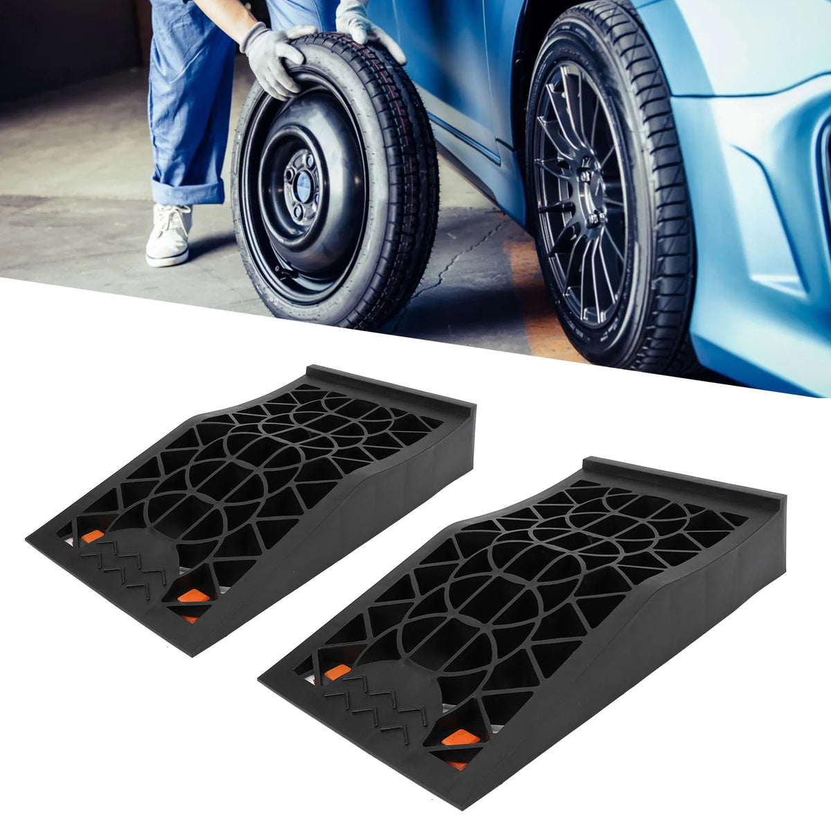 Car Ramps Car Ramps Low  Car Service Ramp 2.44in Lift Heavy Duty Tire Ramps for Vehicle Maintenance and Safe Lifting