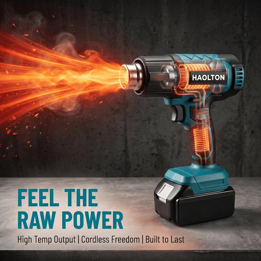 Cordless Industrial Handheld Electric Heat Gun, Adjustable Temperature, 18V Battery Compatible
