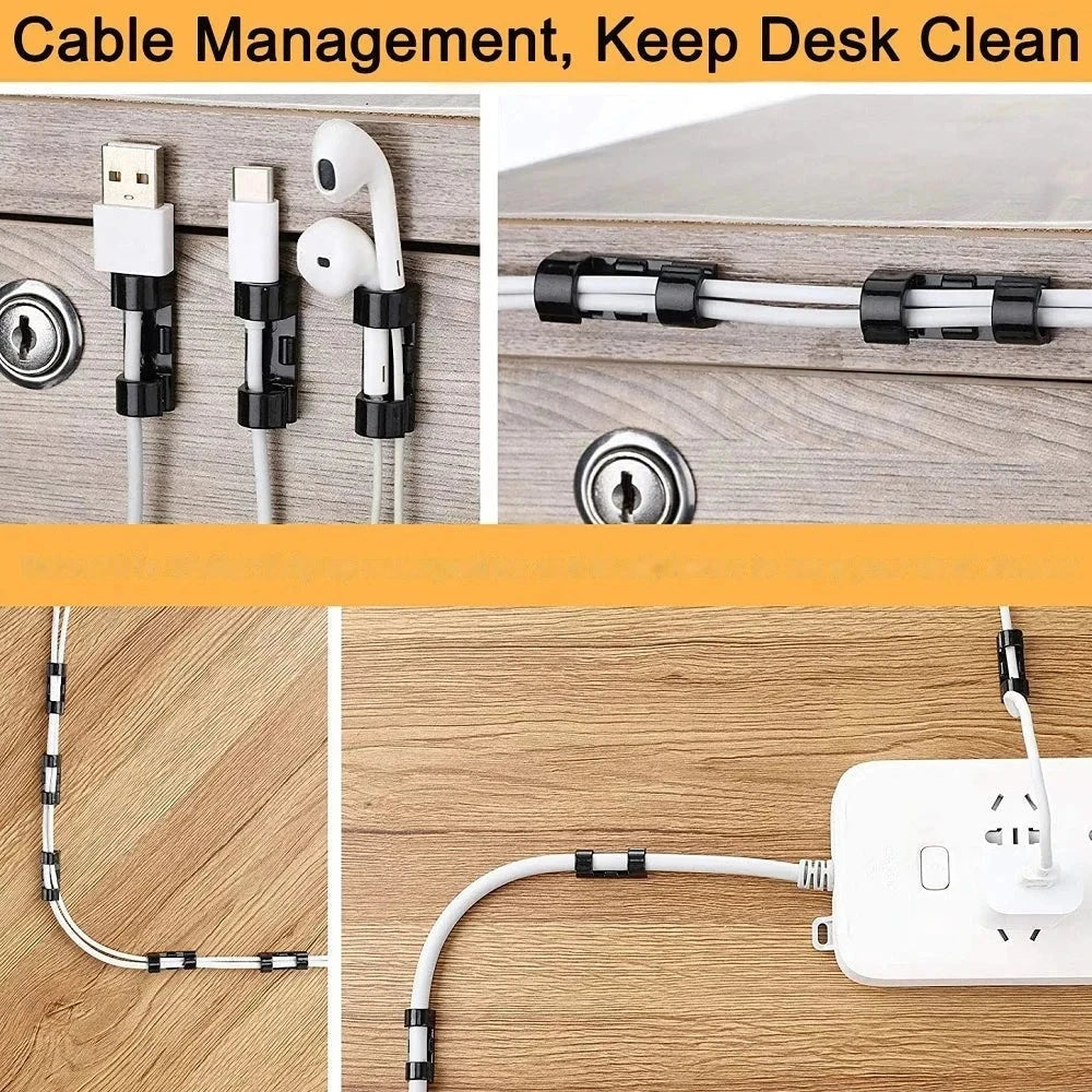 Adhesive Drop Wire Cable Clips – Cord Management Clamp