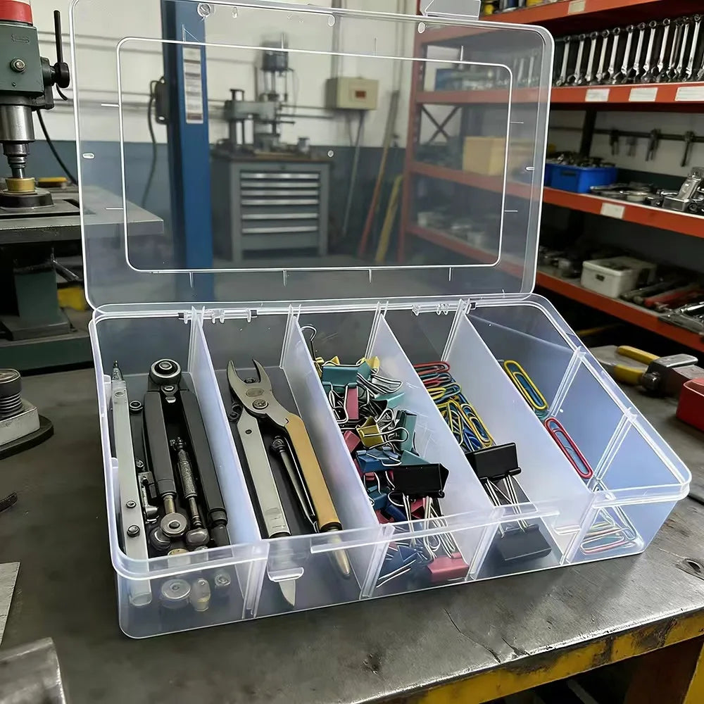 5-Compartment Transparent Hardware Storage Box