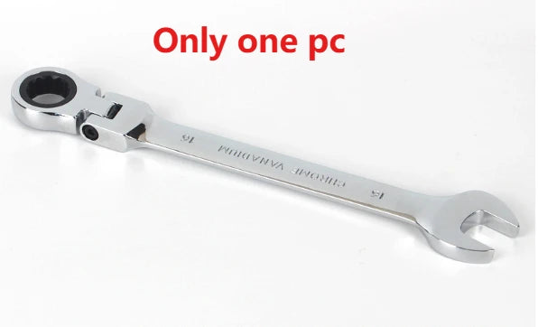 Ratchet Combination Wrench Set 6-32mm Metric Flexible Head with Canvas Bag